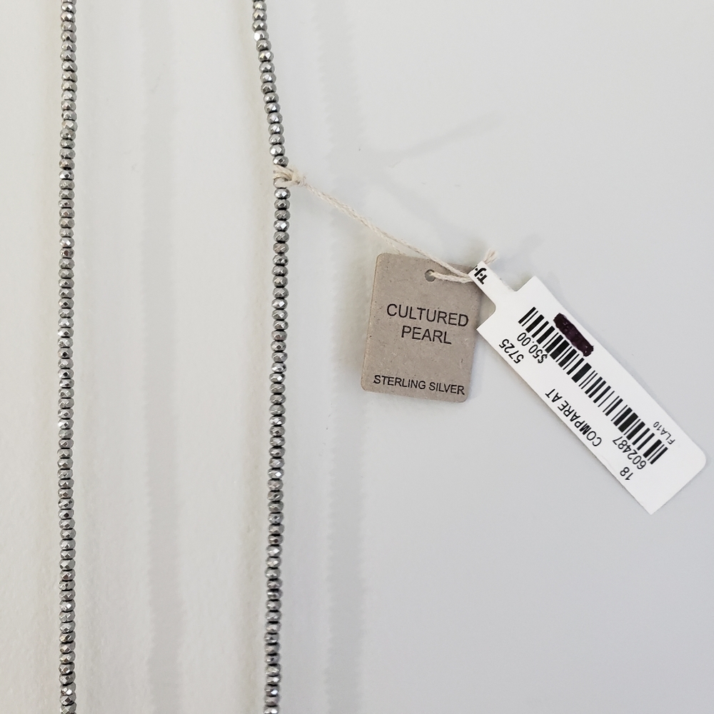 Sprig Necklace Sterling Pearl - Picture 2 of 8